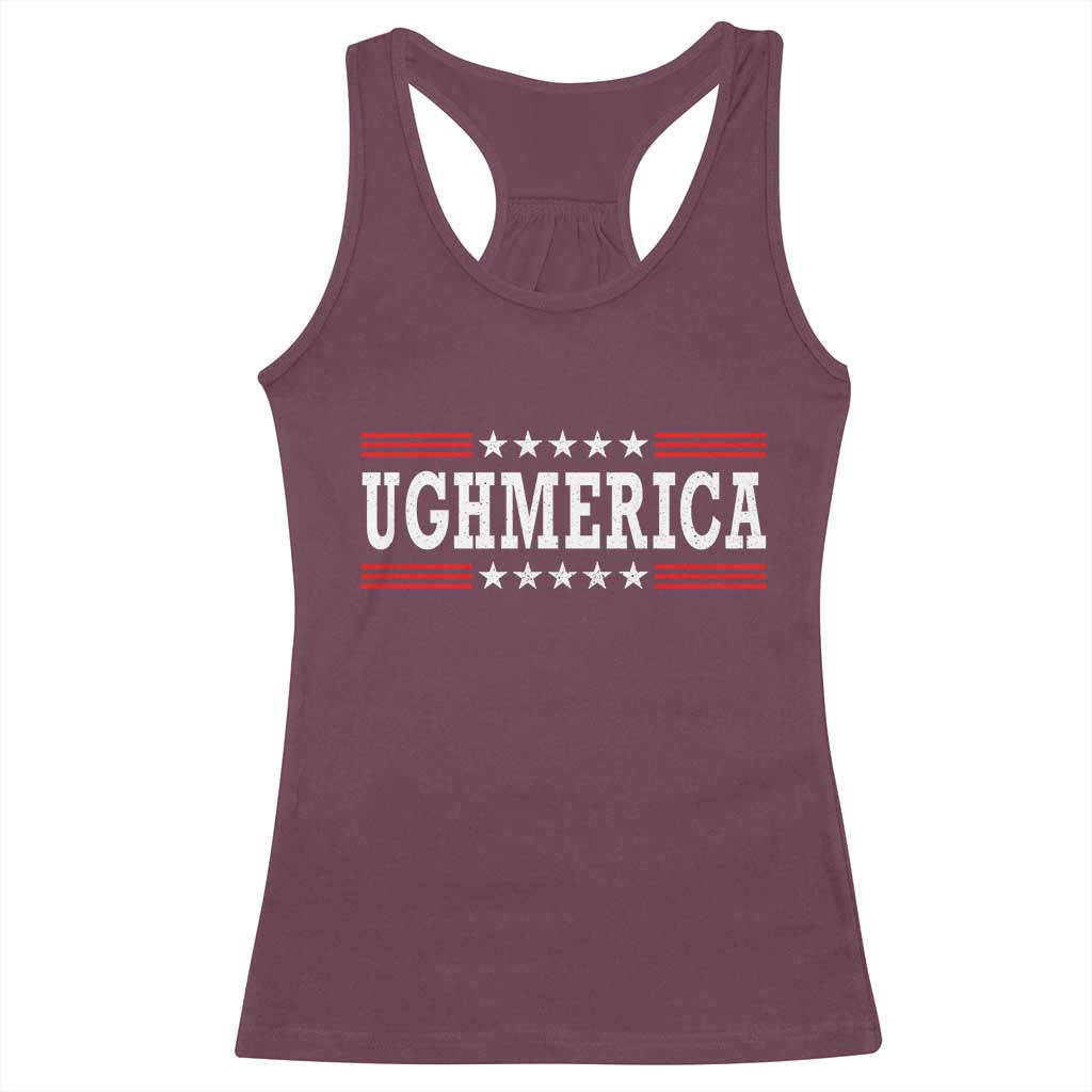 Ughmerica Anti 4th of July Racerback Tank Top TS10 Maroon Print Your Wear