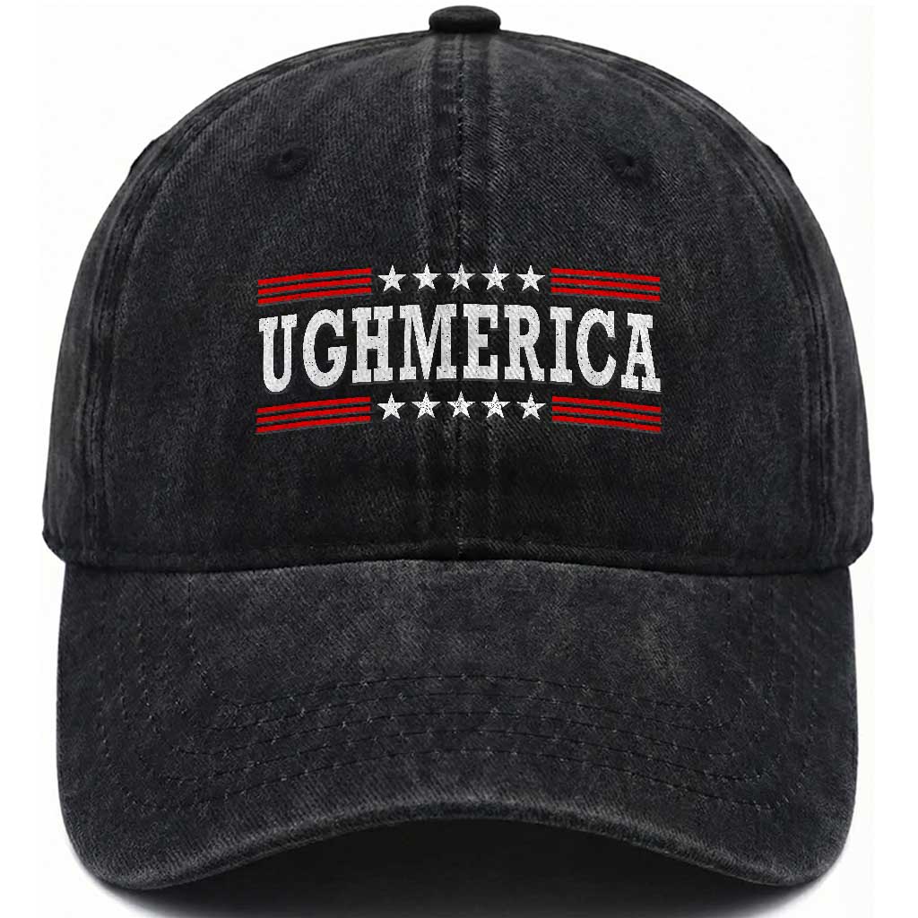 Ughmerica Anti 4th of July Washed Cotton Baseball Cap TS10 Print Your Wear