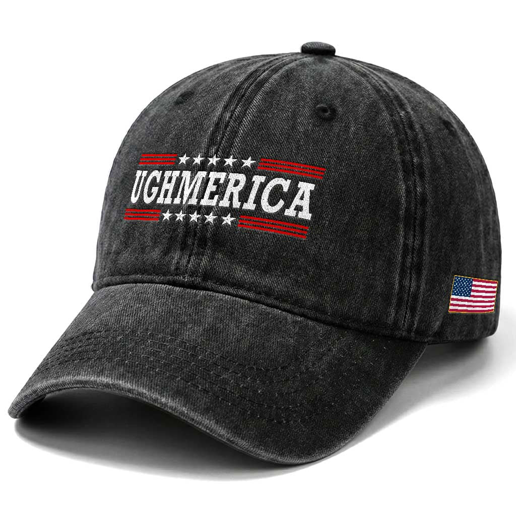 Ughmerica Anti 4th of July Washed Cotton Baseball Cap TS10 Print Your Wear