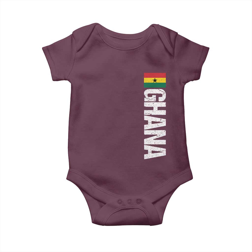 Distressed Ghana Flag Baby Onesie Vintage Ghanese Flag Africa Ghanaian Heritage