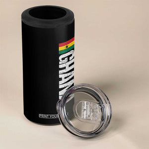Distressed Ghana Flag 4 in 1 Can Cooler Tumbler Vintage Ghanese Flag Africa Ghanaian Heritage