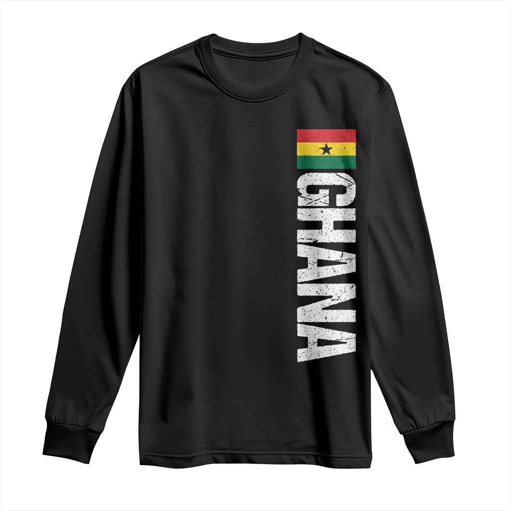 Distressed Ghana Flag Long Sleeve Shirt Vintage Ghanese Flag Africa Ghanaian Heritage