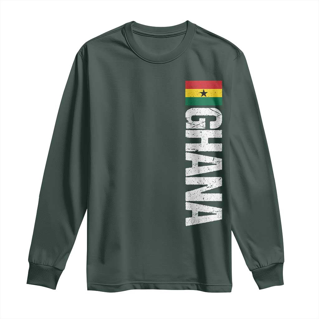Distressed Ghana Flag Long Sleeve Shirt Vintage Ghanese Flag Africa Ghanaian Heritage