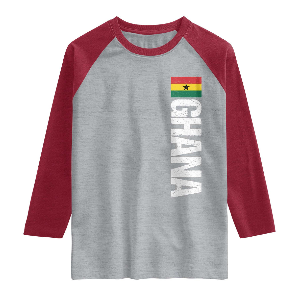 Distressed Ghana Flag Raglan Shirt Vintage Ghanese Flag Africa Ghanaian Heritage