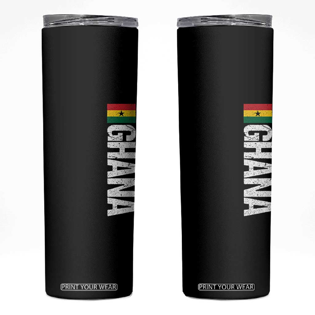 Distressed Ghana Flag Skinny Tumbler Vintage Ghanese Flag Africa Ghanaian Heritage