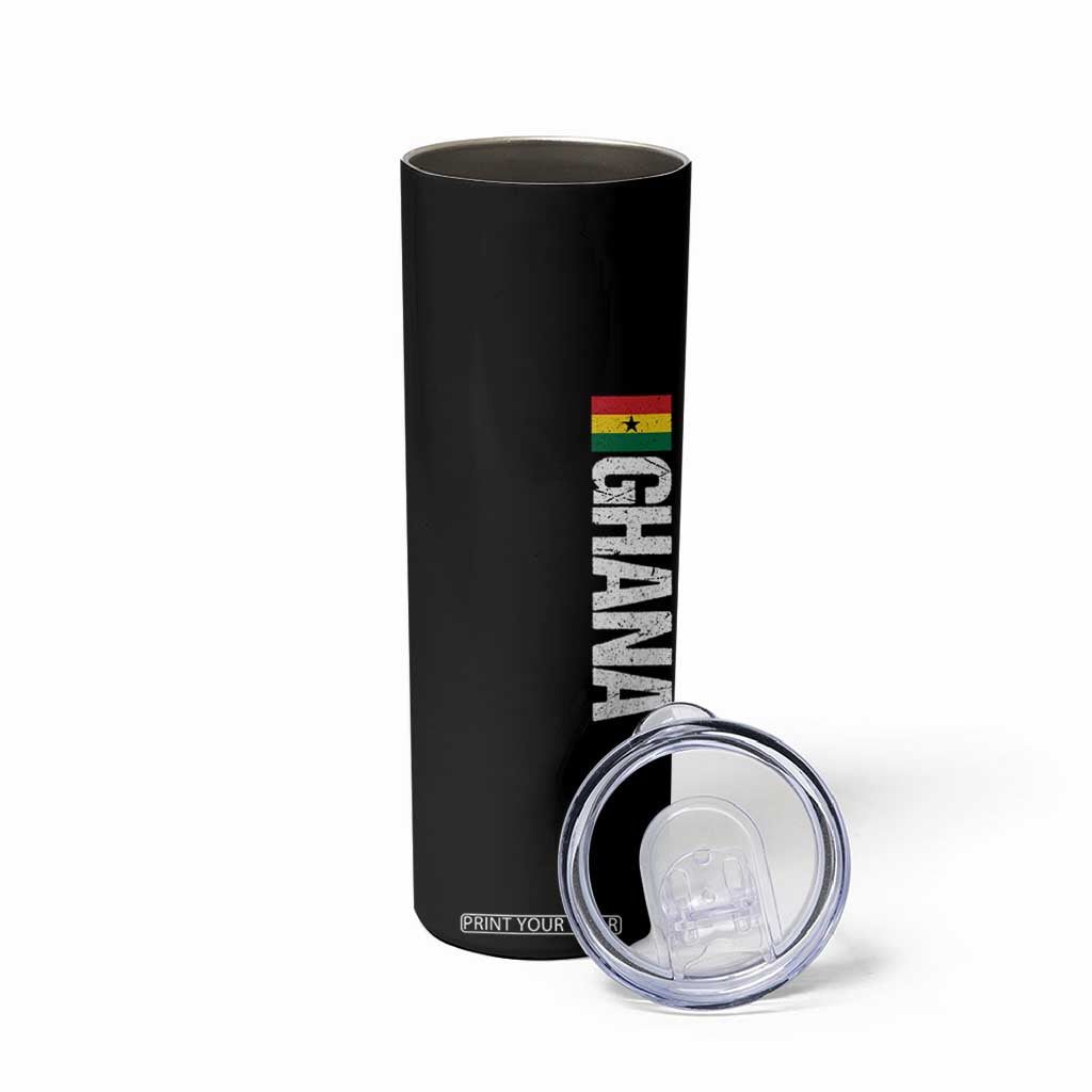 Distressed Ghana Flag Skinny Tumbler Vintage Ghanese Flag Africa Ghanaian Heritage