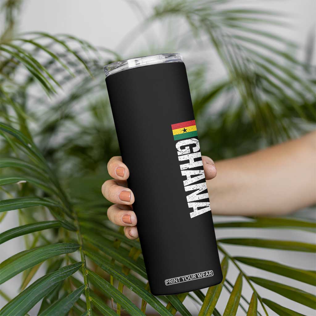 Distressed Ghana Flag Skinny Tumbler Vintage Ghanese Flag Africa Ghanaian Heritage