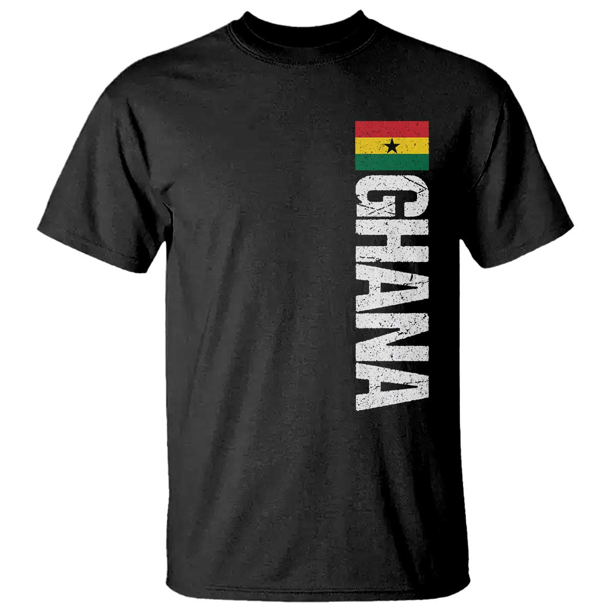 Distressed Ghana Flag T Shirt Vintage Ghanese Flag Africa Ghanaian Heritage TS10 Black Print Your Wear
