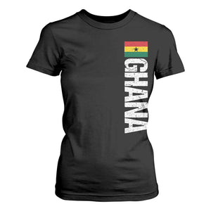 Distressed Ghana Flag T Shirt For Women Vintage Ghanese Flag Africa Ghanaian Heritage
