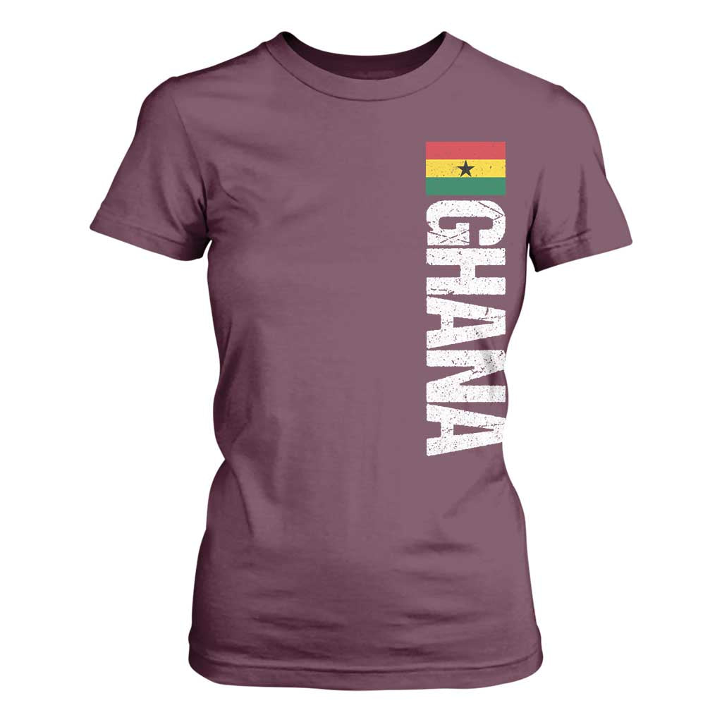 Distressed Ghana Flag T Shirt For Women Vintage Ghanese Flag Africa Ghanaian Heritage