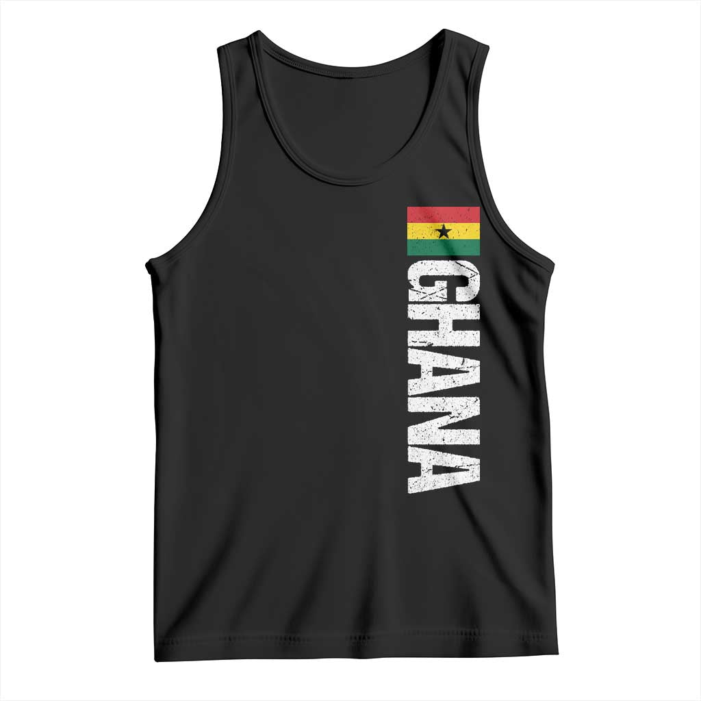 Distressed Ghana Flag Tank Top Vintage Ghanese Flag Africa Ghanaian Heritage TS10 Black Print Your Wear