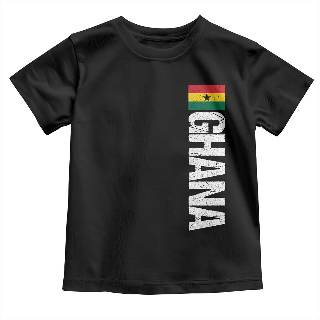 Distressed Ghana Flag Toddler T Shirt Vintage Ghanese Flag Africa Ghanaian Heritage TS10 Black Print Your Wear