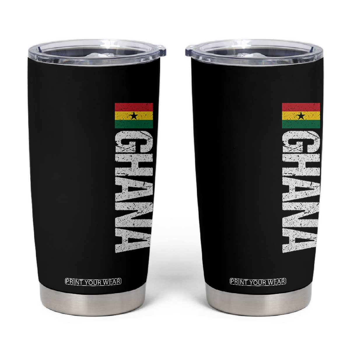 Distressed Ghana Flag Tumbler Cup Vintage Ghanese Flag Africa Ghanaian Heritage