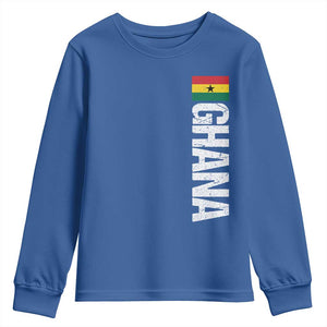 Distressed Ghana Flag Youth Sweatshirt Vintage Ghanese Flag Africa Ghanaian Heritage