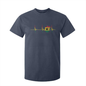 Heart Ghana Flag T Shirt For Kid Heartbeat EKG Pulse Proud Ghanaian