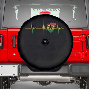 Heart Ghana Flag Spare Tire Cover Heartbeat EKG Pulse Proud Ghanaian
