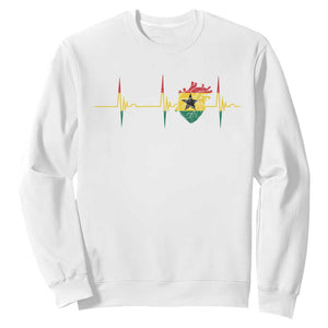 Heart Ghana Flag Sweatshirt Heartbeat EKG Pulse Proud Ghanaian