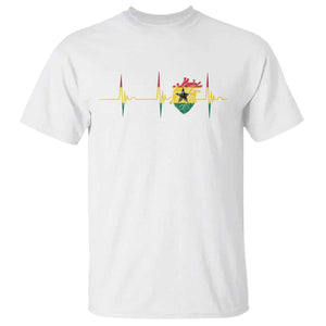Heart Ghana Flag T Shirt Heartbeat EKG Pulse Proud Ghanaian