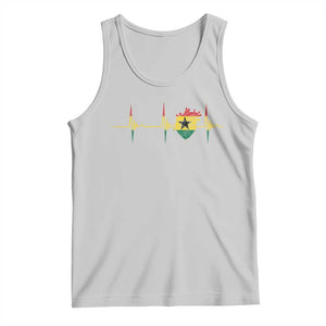 Heart Ghana Flag Tank Top Heartbeat EKG Pulse Proud Ghanaian