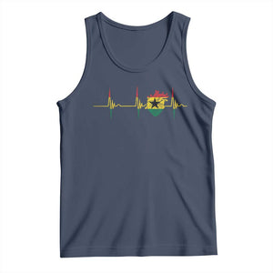 Heart Ghana Flag Tank Top Heartbeat EKG Pulse Proud Ghanaian