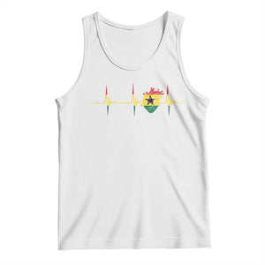 Heart Ghana Flag Tank Top Heartbeat EKG Pulse Proud Ghanaian