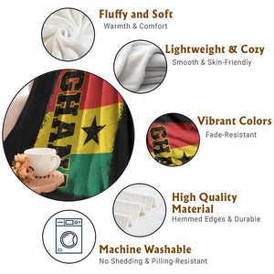 Vintage Distressed Ghana Flag Throw Blanket Ghanaian Heritage Africa Ghanese Roots