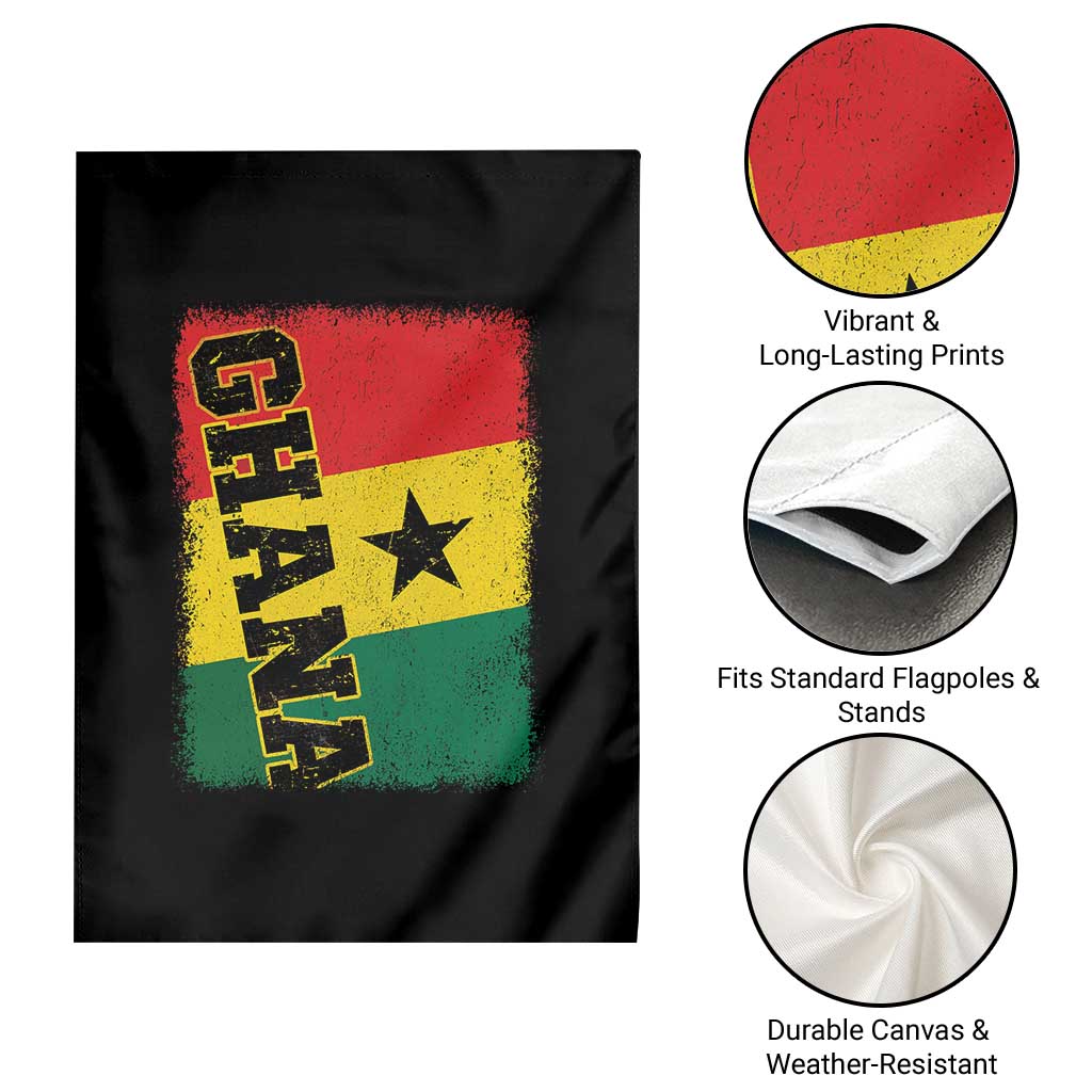 Vintage Distressed Ghana Flag Garden Flag Ghanaian Heritage Africa Ghanese Roots