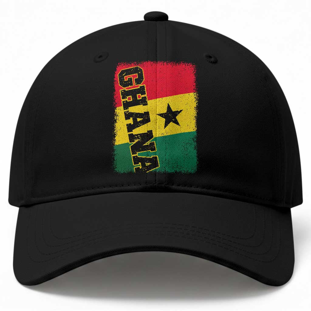 Vintage Distressed Ghana Flag Baseball Cap Ghanaian Heritage Africa Ghanese Roots