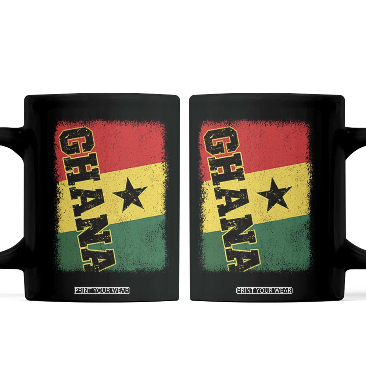 Vintage Distressed Ghana Flag Coffee Mug Ghanaian Heritage Africa Ghanese Roots