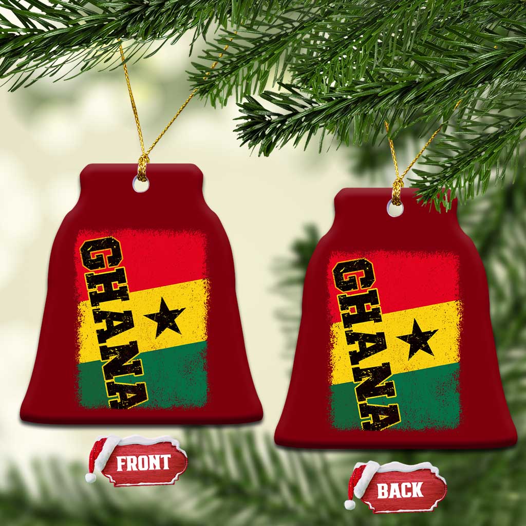 Vintage Distressed Ghana Flag Ceramic Ornament Ghanaian Heritage Africa Ghanese Roots