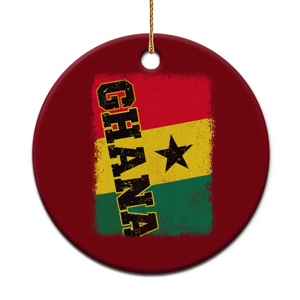 Vintage Distressed Ghana Flag Ceramic Ornament Ghanaian Heritage Africa Ghanese Roots
