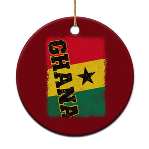 Vintage Distressed Ghana Flag Ceramic Ornament Ghanaian Heritage Africa Ghanese Roots