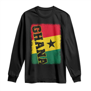 Vintage Distressed Ghana Flag Long Sleeve Shirt Ghanaian Heritage Africa Ghanese Roots