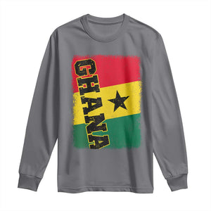 Vintage Distressed Ghana Flag Long Sleeve Shirt Ghanaian Heritage Africa Ghanese Roots