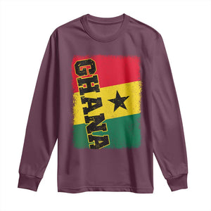 Vintage Distressed Ghana Flag Long Sleeve Shirt Ghanaian Heritage Africa Ghanese Roots