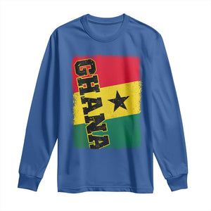 Vintage Distressed Ghana Flag Long Sleeve Shirt Ghanaian Heritage Africa Ghanese Roots