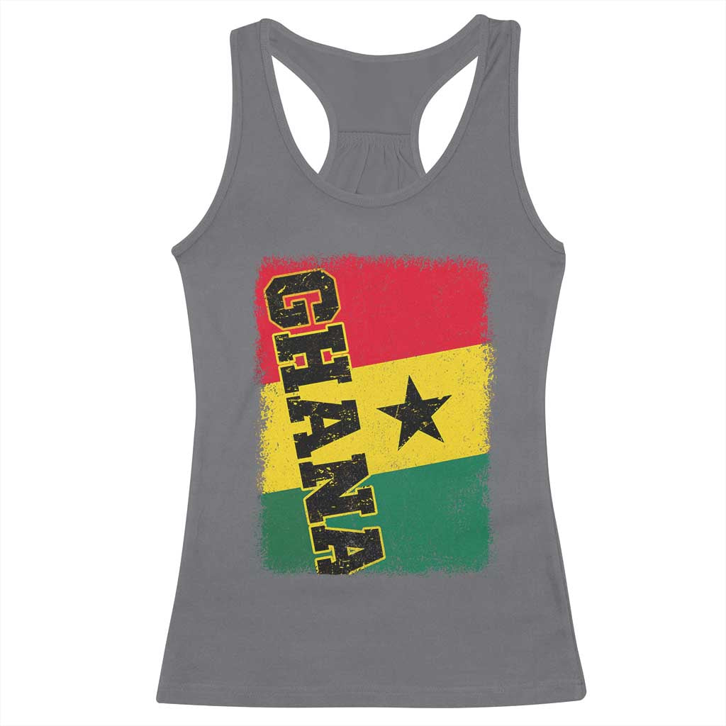 Vintage Distressed Ghana Flag Racerback Tank Top Ghanaian Heritage Africa Ghanese Roots