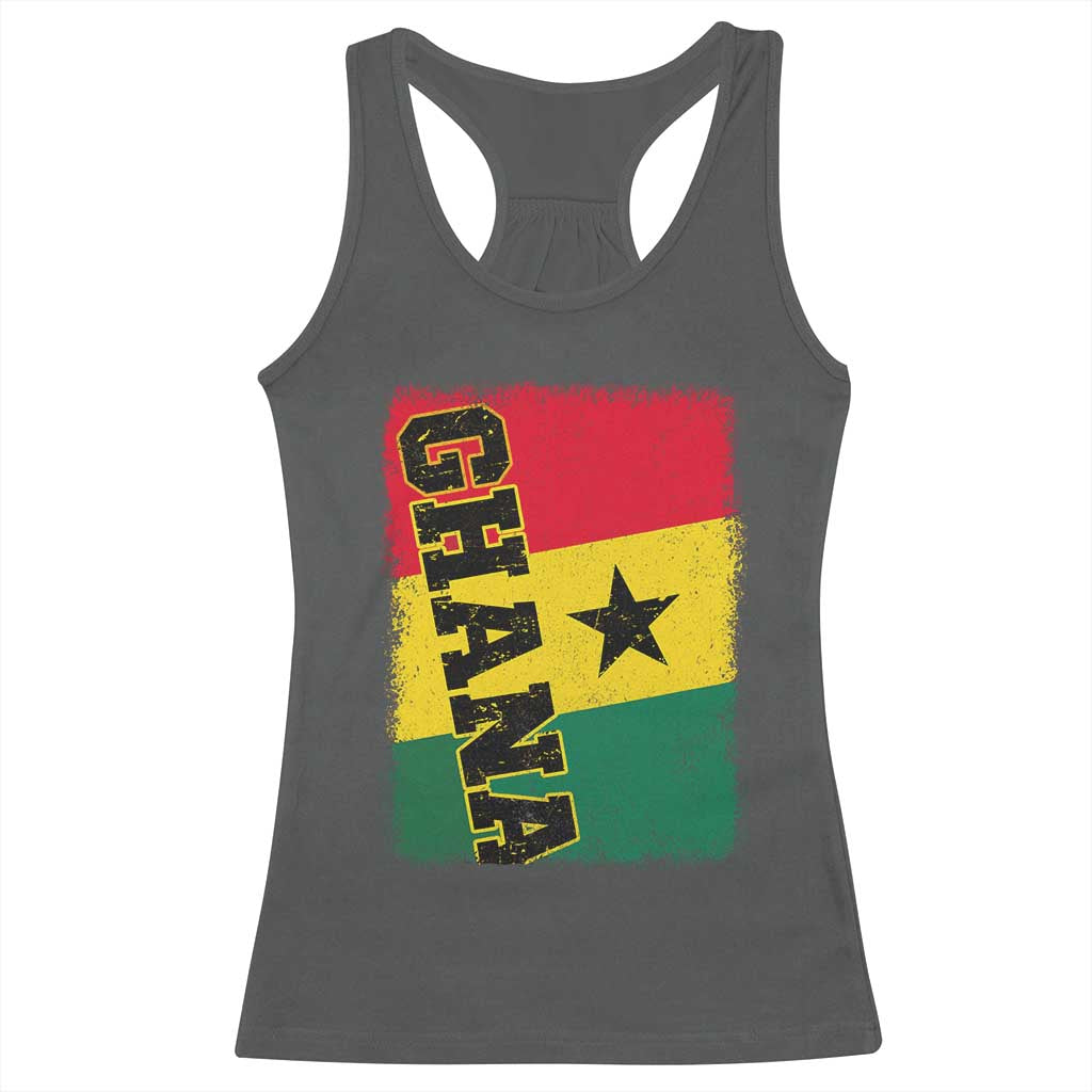 Vintage Distressed Ghana Flag Racerback Tank Top Ghanaian Heritage Africa Ghanese Roots