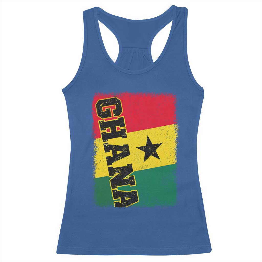 Vintage Distressed Ghana Flag Racerback Tank Top Ghanaian Heritage Africa Ghanese Roots
