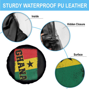 Vintage Distressed Ghana Flag Spare Tire Cover Ghanaian Heritage Africa Ghanese Roots