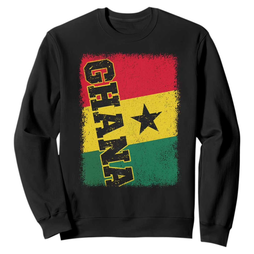 Vintage Distressed Ghana Flag Sweatshirt Ghanaian Heritage Africa Ghanese Roots