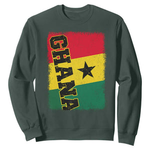 Vintage Distressed Ghana Flag Sweatshirt Ghanaian Heritage Africa Ghanese Roots