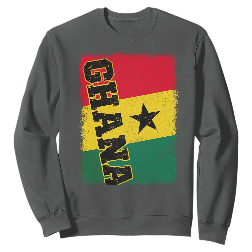 Vintage Distressed Ghana Flag Sweatshirt Ghanaian Heritage Africa Ghanese Roots