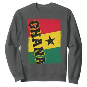 Vintage Distressed Ghana Flag Sweatshirt Ghanaian Heritage Africa Ghanese Roots