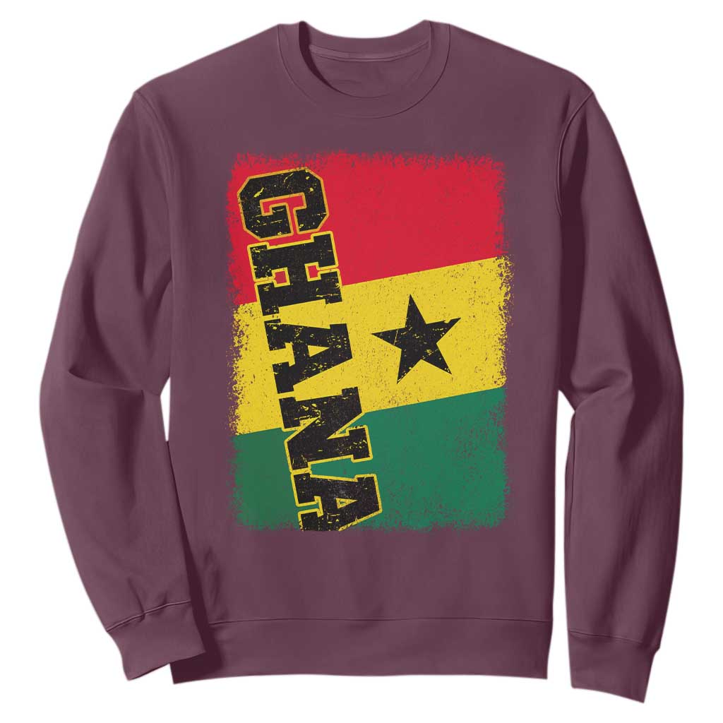 Vintage Distressed Ghana Flag Sweatshirt Ghanaian Heritage Africa Ghanese Roots