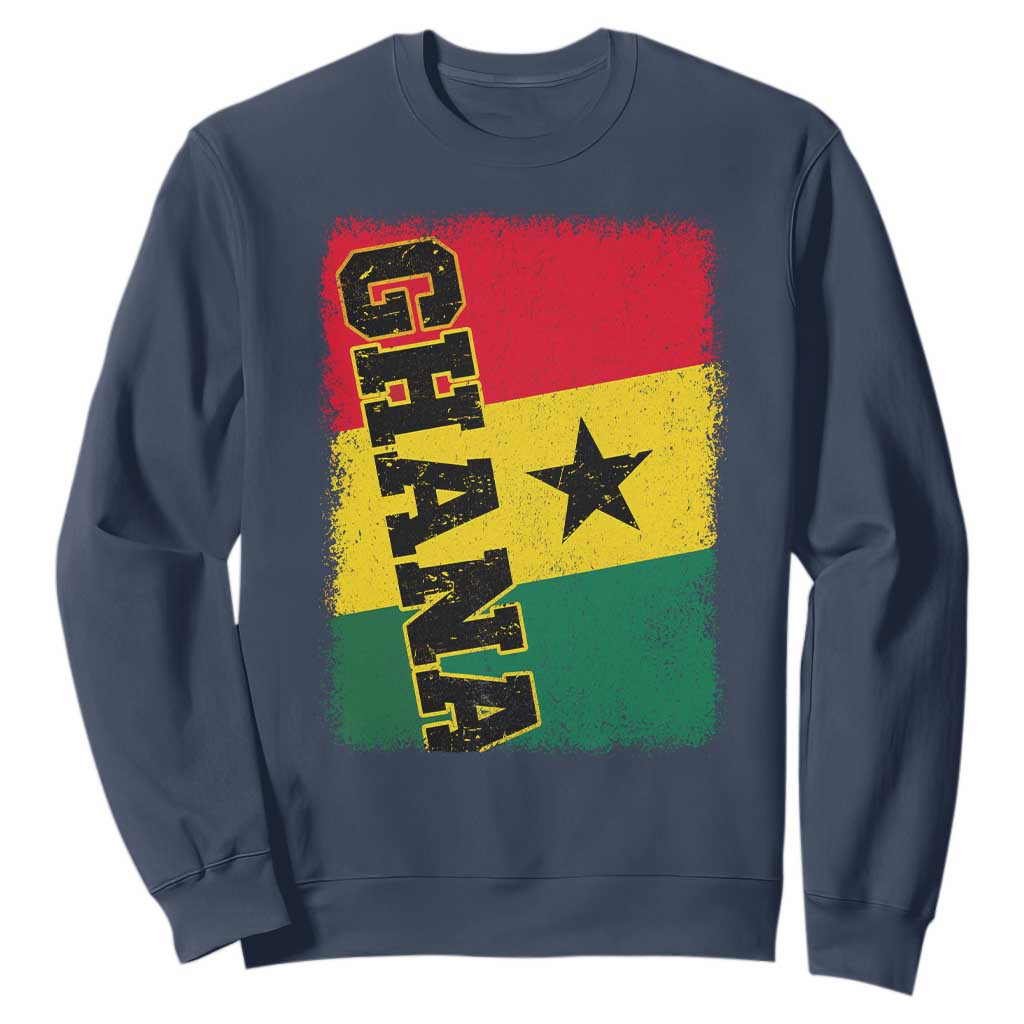 Vintage Distressed Ghana Flag Sweatshirt Ghanaian Heritage Africa Ghanese Roots