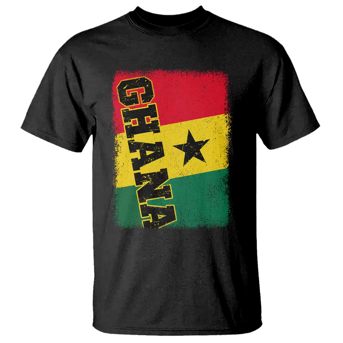 Vintage Distressed Ghana Flag T Shirt Ghanaian Heritage Africa Ghanese Roots