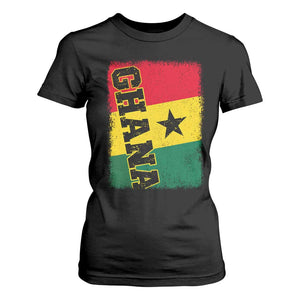 Vintage Distressed Ghana Flag T Shirt For Women Ghanaian Heritage Africa Ghanese Roots