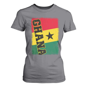 Vintage Distressed Ghana Flag T Shirt For Women Ghanaian Heritage Africa Ghanese Roots