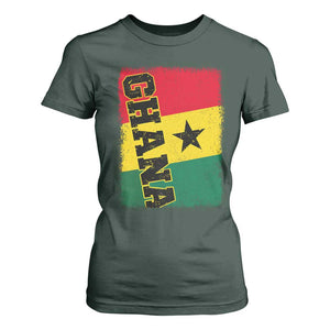 Vintage Distressed Ghana Flag T Shirt For Women Ghanaian Heritage Africa Ghanese Roots